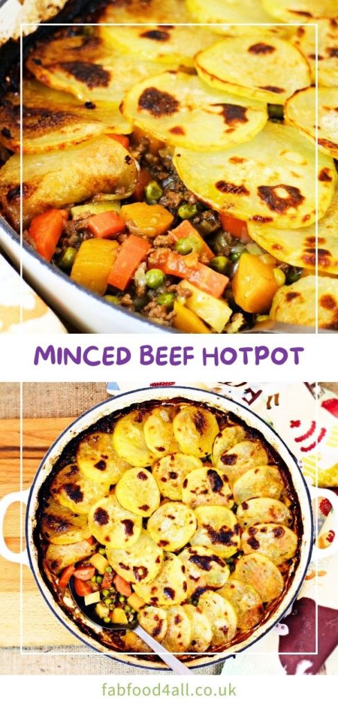 One Pot Minced Beef Hotpot Pinterest image.