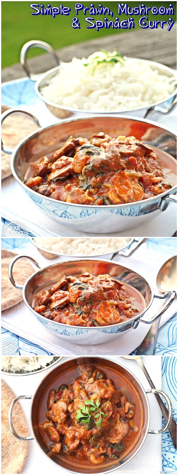 Simple Prawn, Mushroom and Spinach Curry | Fab Food 4 All