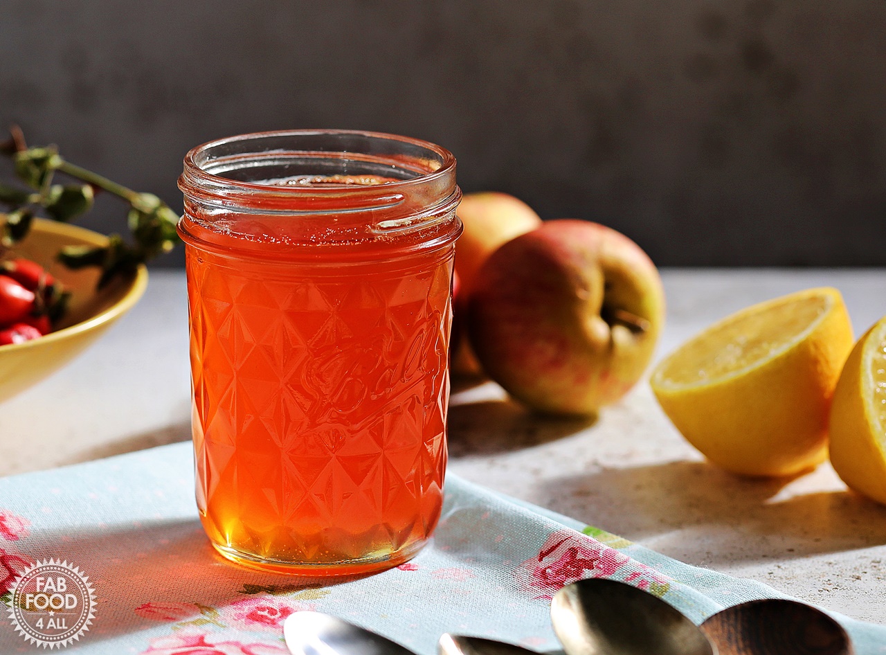 Rose Hip Jelly from Wild or Garden Roses (Low Sugar)